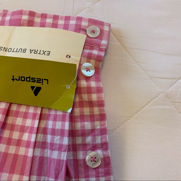Vintage Pink Gingham Lizsport side button skirt - Picture 4 of 5
